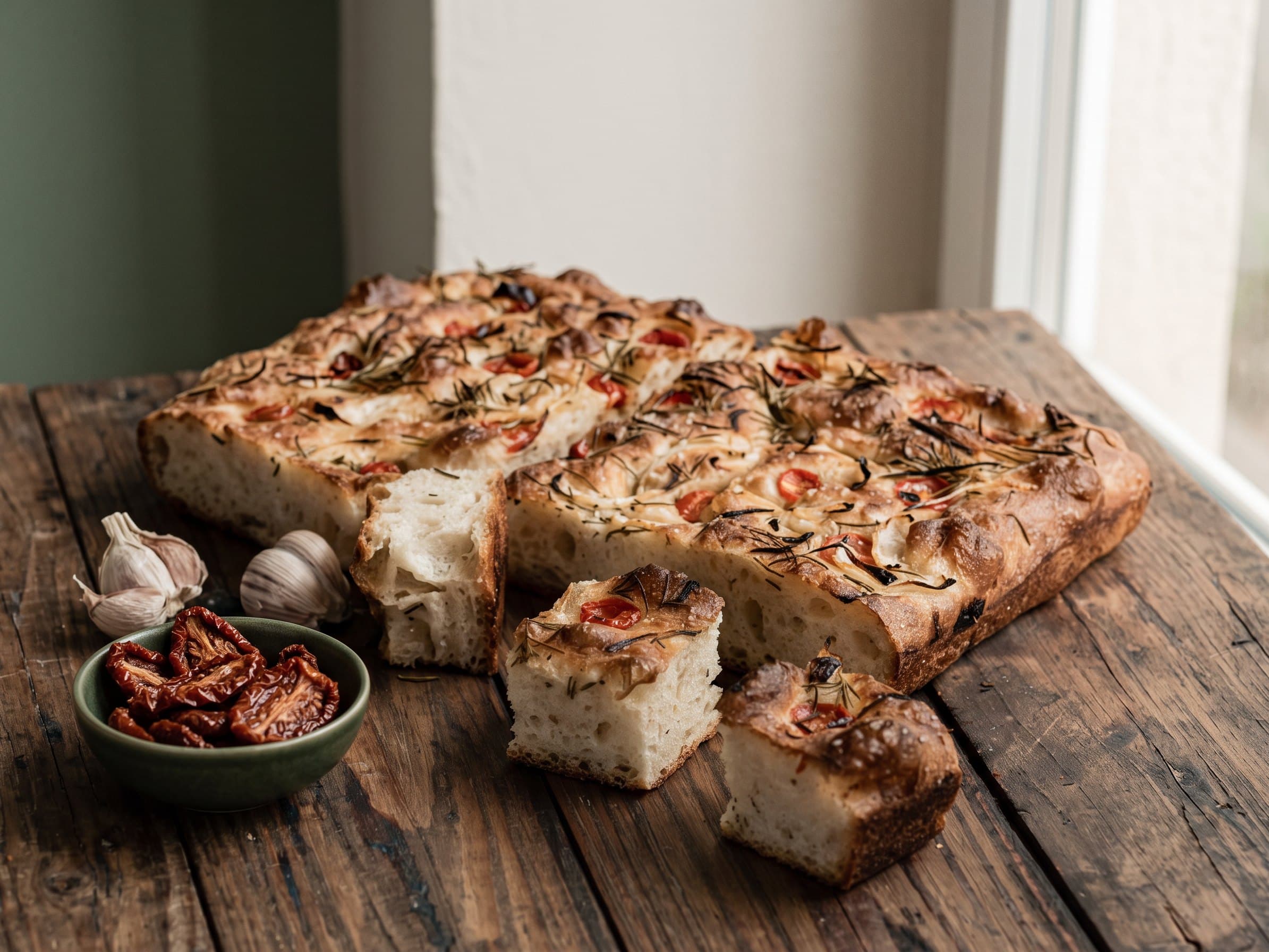 Focaccia with Dried Tomatoes and Rosemary