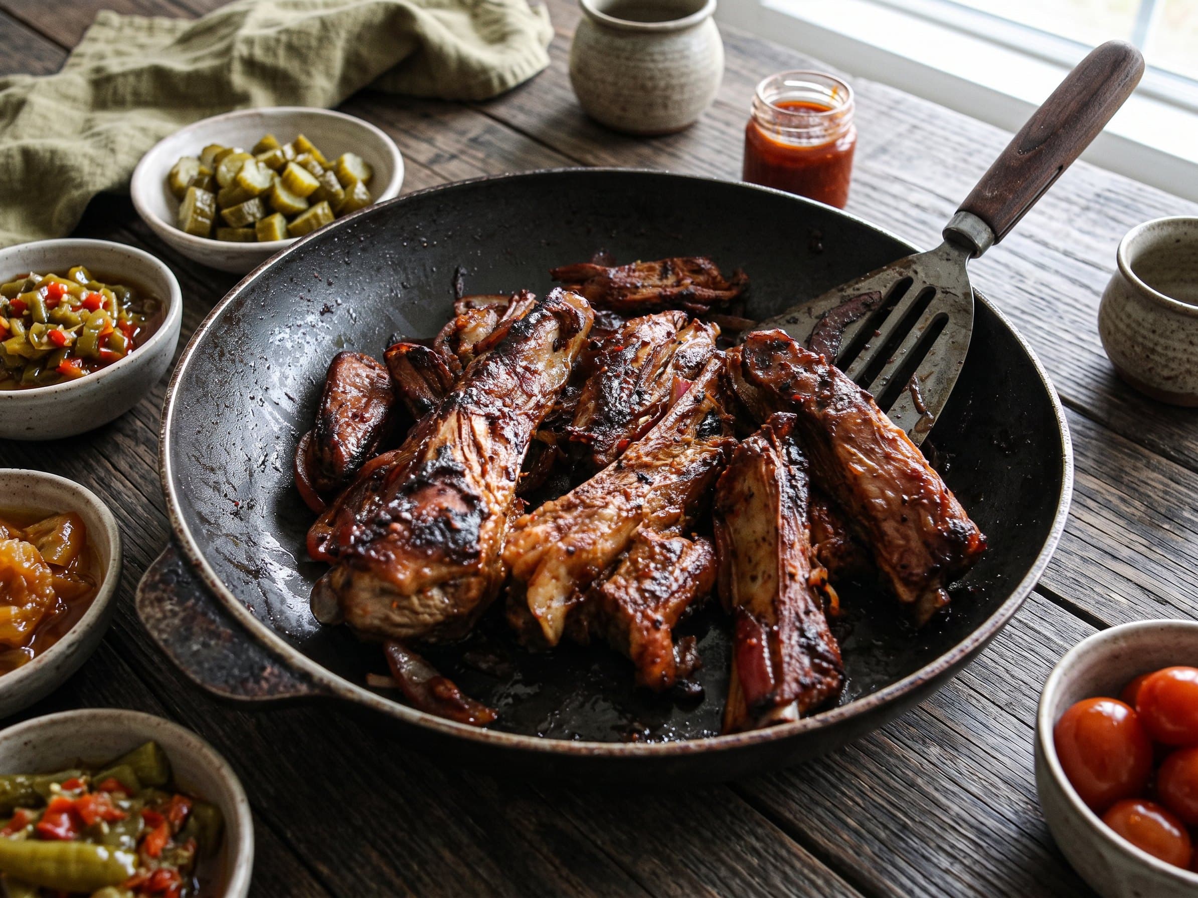 Sticky Pork Ribs with Ukrainian Hot Sauce